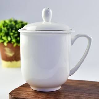 厂家批发简约骨瓷大容量茶水杯 创意陶瓷盖杯