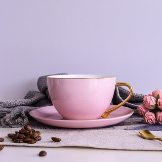 唐山厂家批发骨瓷咖啡杯碟 包金粉釉杯碟图片