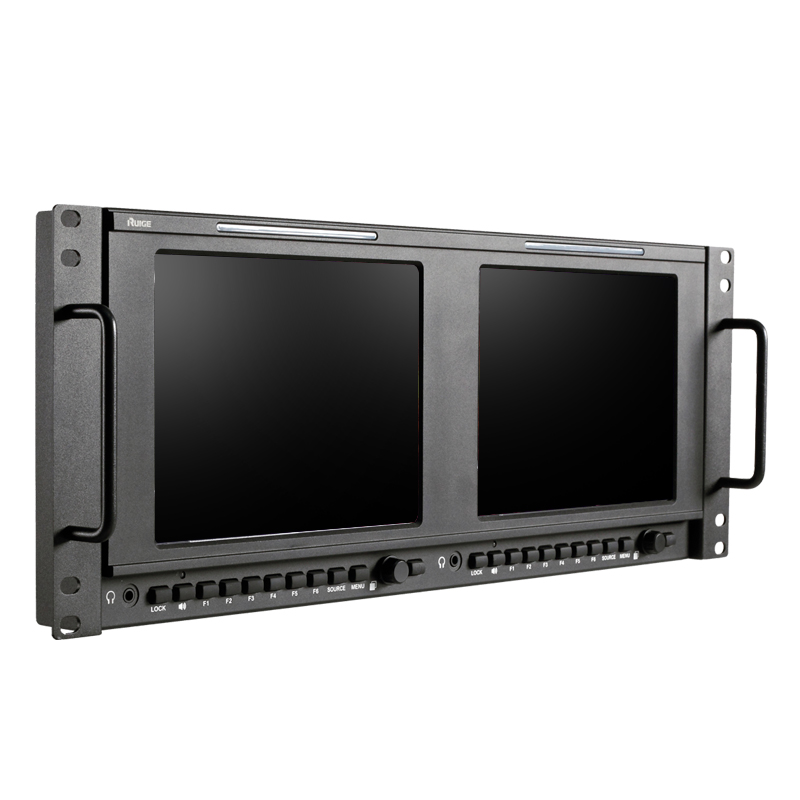 瑞鸽 TLP800HD-2监视器 铝镁合金机身 4U车载机架式双联监视设备