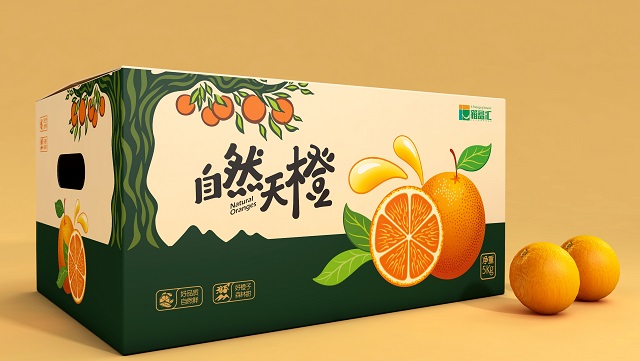 橙子包装设计_脐橙箱设计_包装箱_包装盒_脐橙外箱图片