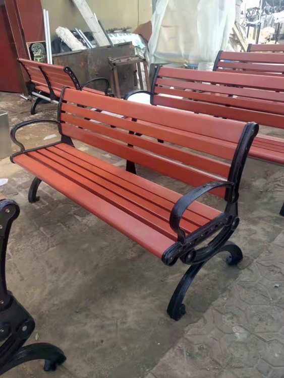 塑木公园椅 铸铝脚背靠休闲长椅-丽江公园椅厂家 订购电话-佳靖户外图片