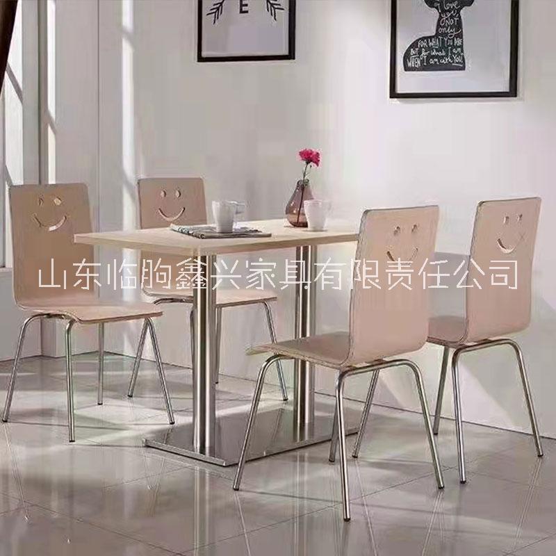 山东鑫兴家具  食堂桌椅 餐厅桌椅 连体桌椅 可定制