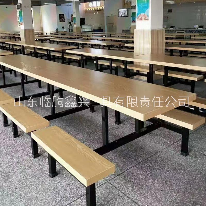 山东鑫兴家具  食堂桌椅 餐厅桌椅 连体桌椅 可定制