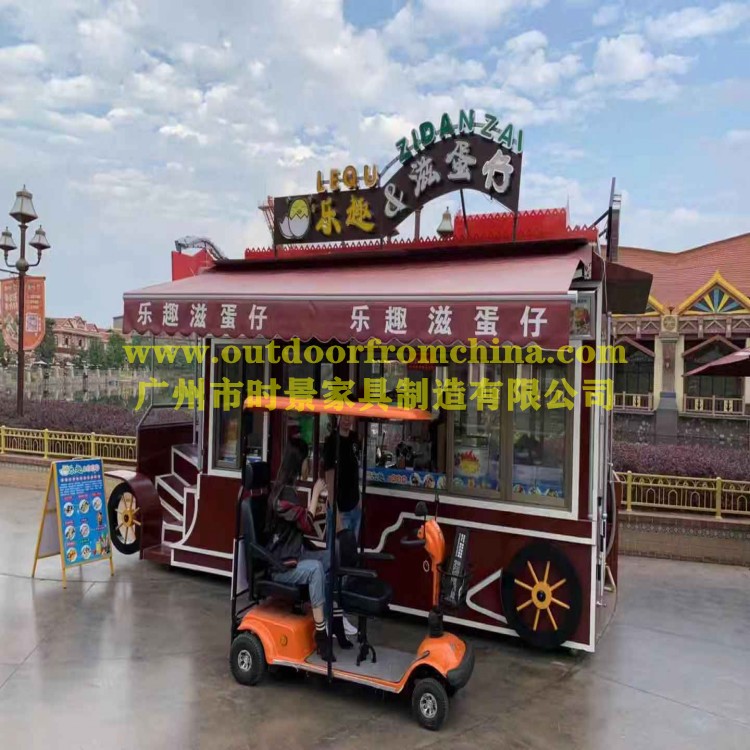 香江动物园纪念品售货车 景区奶茶售卖亭 简易小吃车