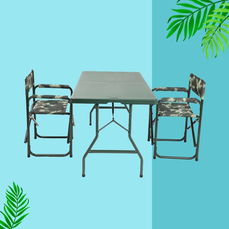 军绿色中空吹塑折叠桌 便携折叠桌 户外简约便携折叠桌