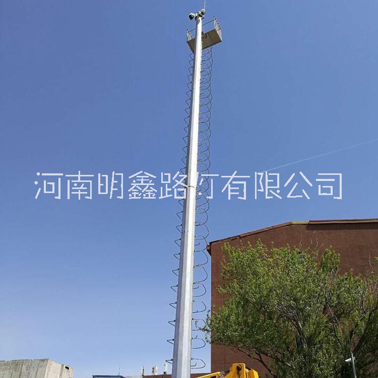 15米高杆爬梯远程监控杆摄像机杆高杆爬梯灯杆