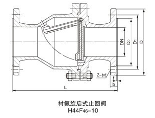 H44F46 衬氟止回阀 美标德标日标英标俄标