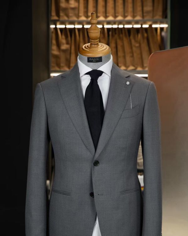 西服套装男士 2021新款商务正装两件套 英伦潮流条纹小西装 职业礼服