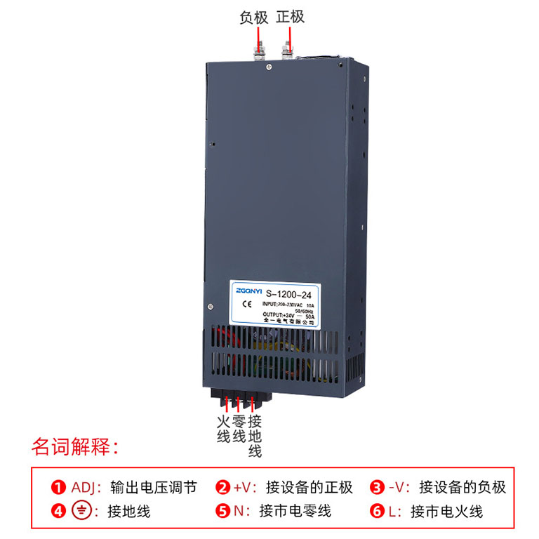 S-1000W-48V大功率电源 220V变48V变压器 机电设备电源 UV打印机电源