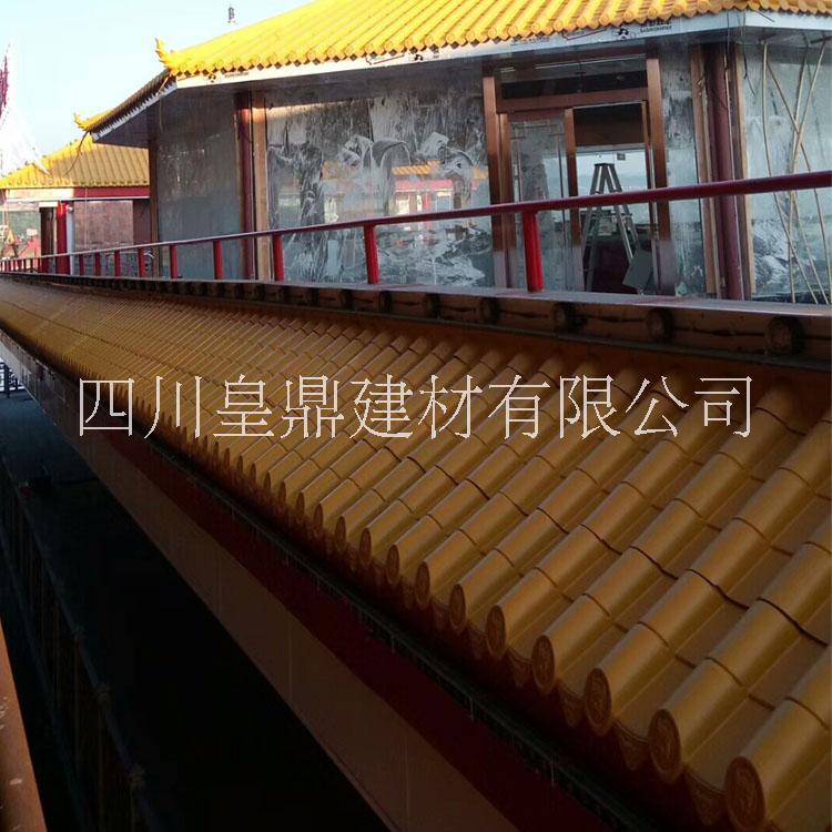 金色筒瓦西藏 金色筒瓦 寺庙翻新仿古筒瓦 古建琉璃瓦厂家