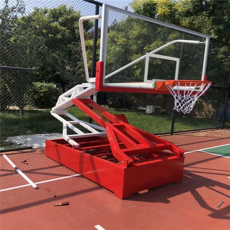 星沃体育 可升降篮球架 学校成人室外篮球架 平箱式移动篮球架图片