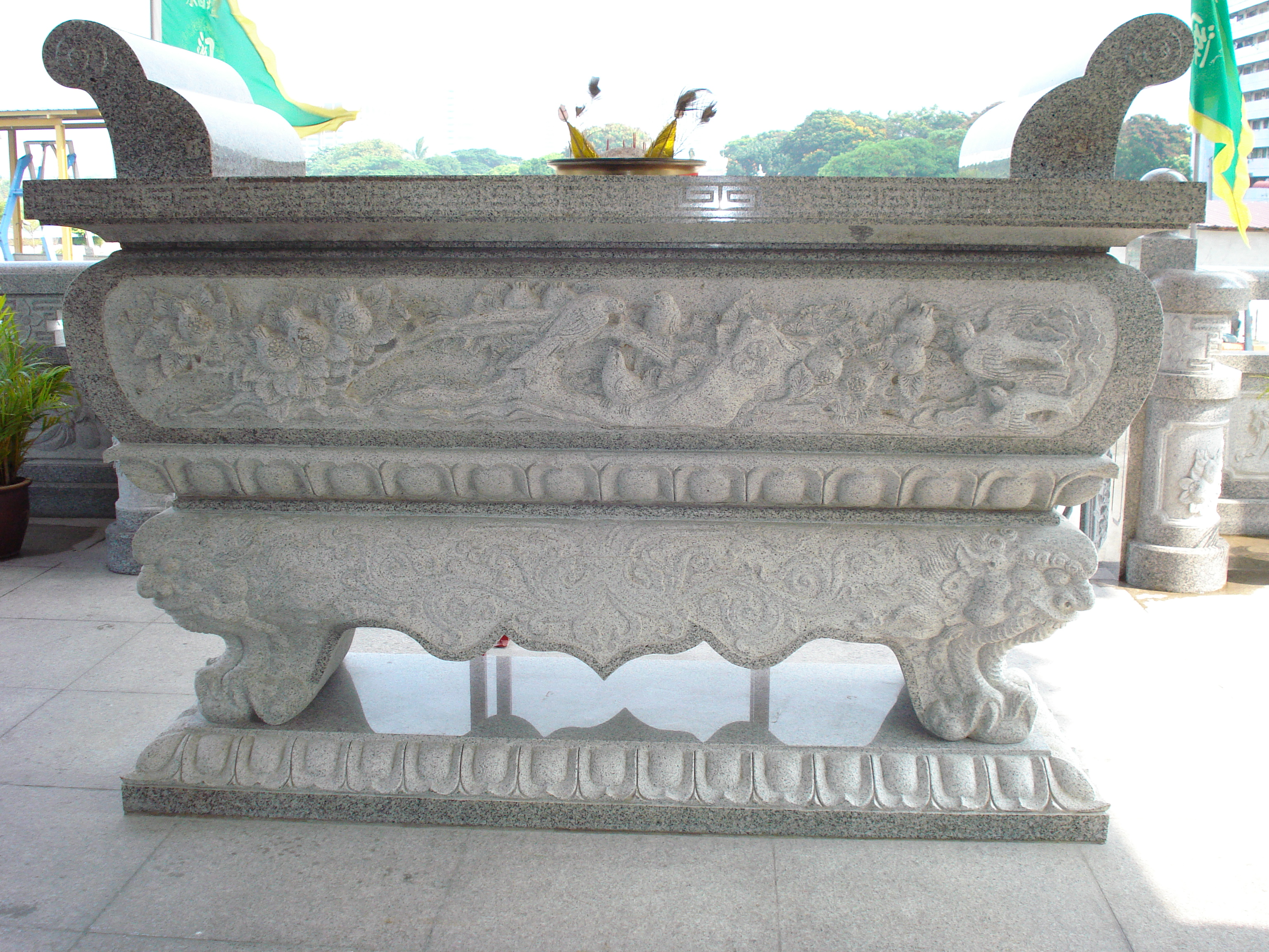 惠安海亨石雕寺庙古建石雕供桌一件香炉蜡竿贡品祠堂公司摆放神佛