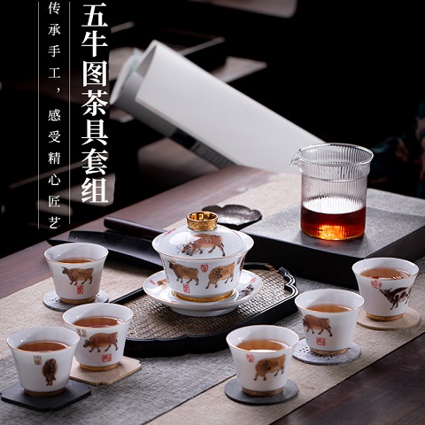 商业广告礼品茶具定做  景德镇陶瓷茶具礼品印字
