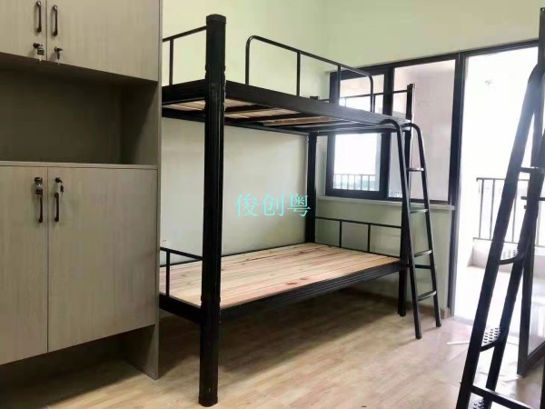 广州市出租房用木板单层床冷扎铁板床单人铁架床工厂