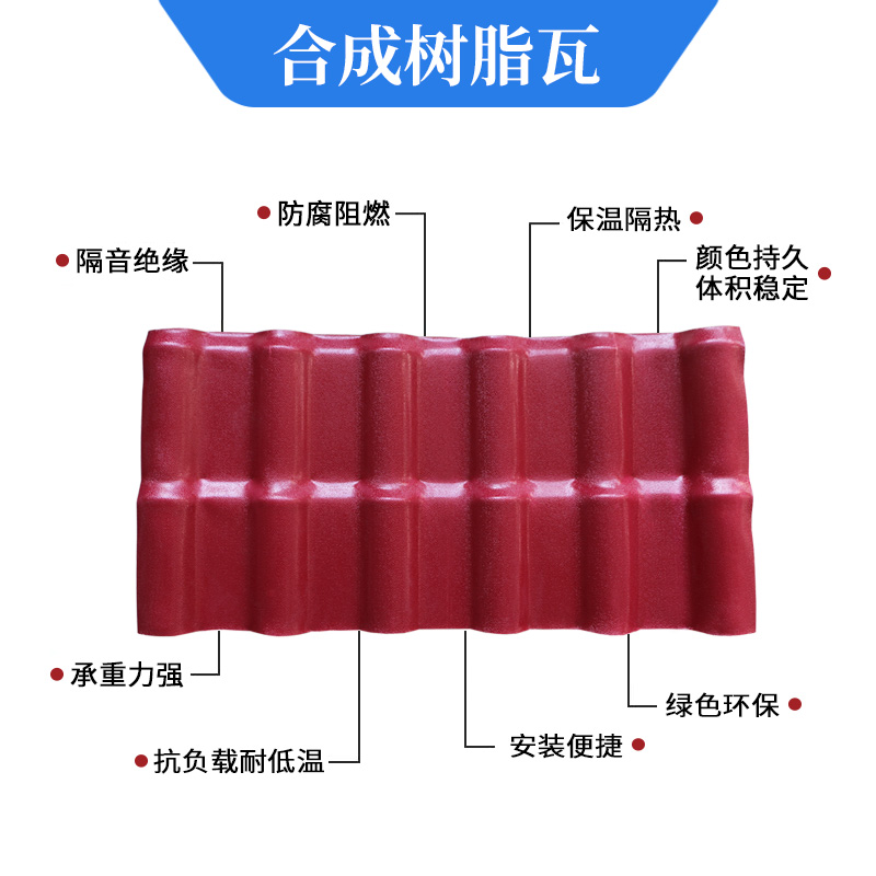 红枫陶瓷 仿古一体瓦 防腐瓦 建材树脂瓦 支持定制