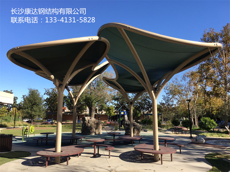 长沙市景区公园张拉膜结构景观棚 户外厂家景区公园张拉膜结构景观棚 户外休息张拉膜遮阳防雨棚 可定制