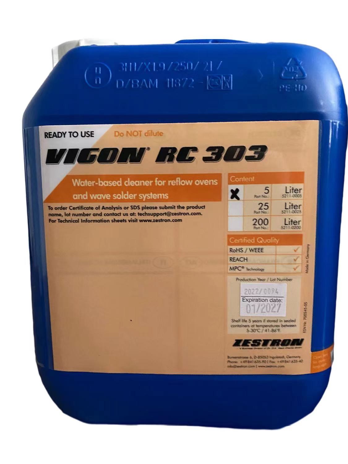 德国RC303清洗剂 厂家直采德国zestron清洗剂欧洲货源
