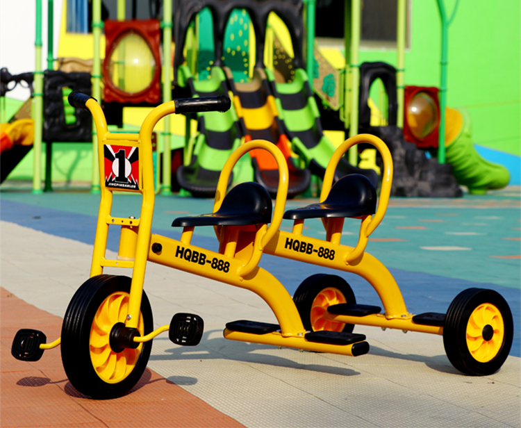 三轮双人车橡胶轮幼儿园三轮双人车橡胶轮胎 2人自行车