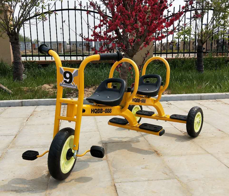 三轮双人车PVC轮幼儿园儿童双人三轮车PVC轮幼儿园儿童三轮车双人脚踏车