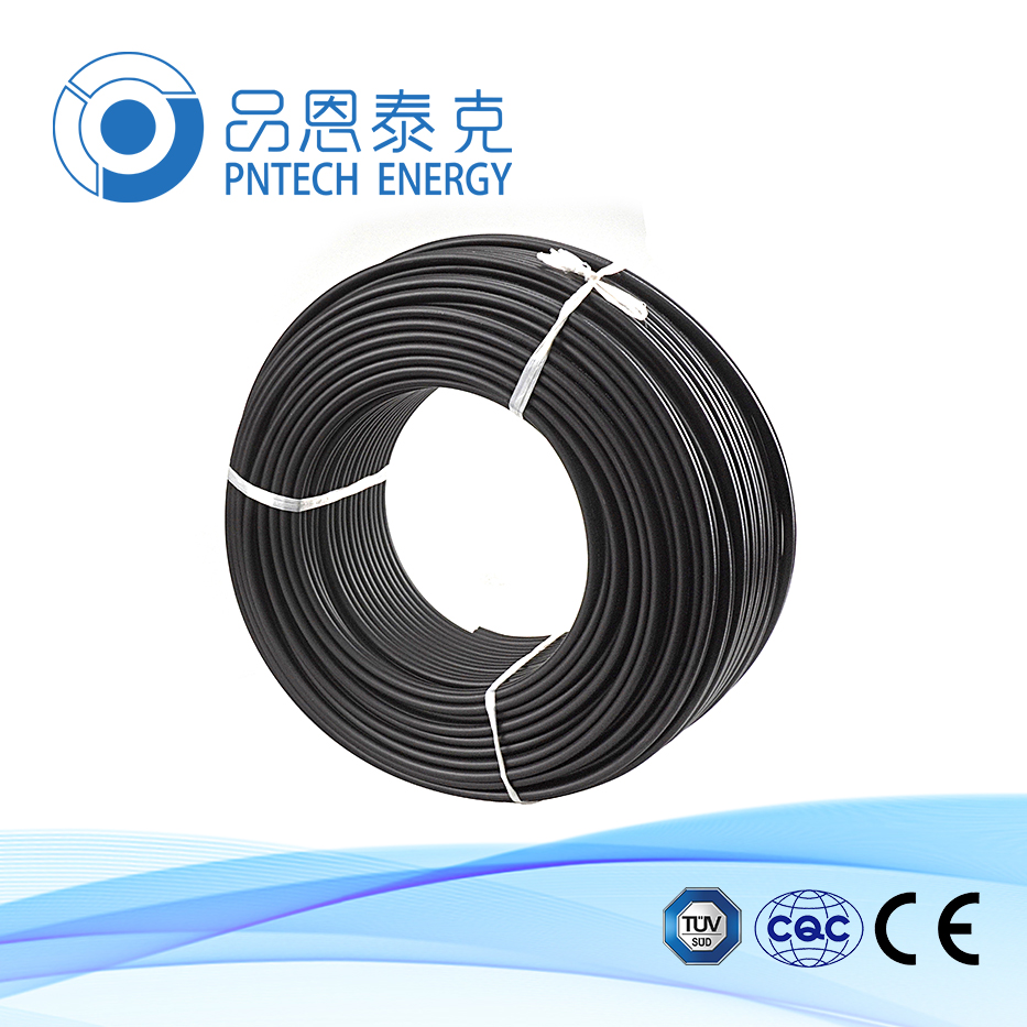 宁波市太阳能双芯直流电缆线厂家品恩泰克 2*6mm2 太阳能双芯直流电缆线 PV1-F
