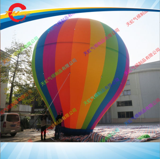 广东牛津布充气落地球定制 广州气模落地热气球价格  充气开业广告庆典球供应图片