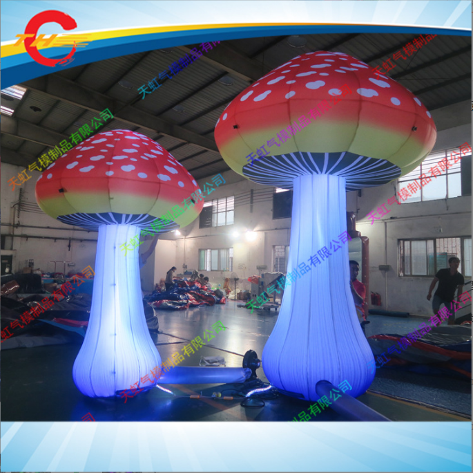 儿童乐园装饰充气蘑菇模型佛山儿童乐园装饰充气蘑菇模型价格 仿真模型牛津布充气蘑菇led发光彩色