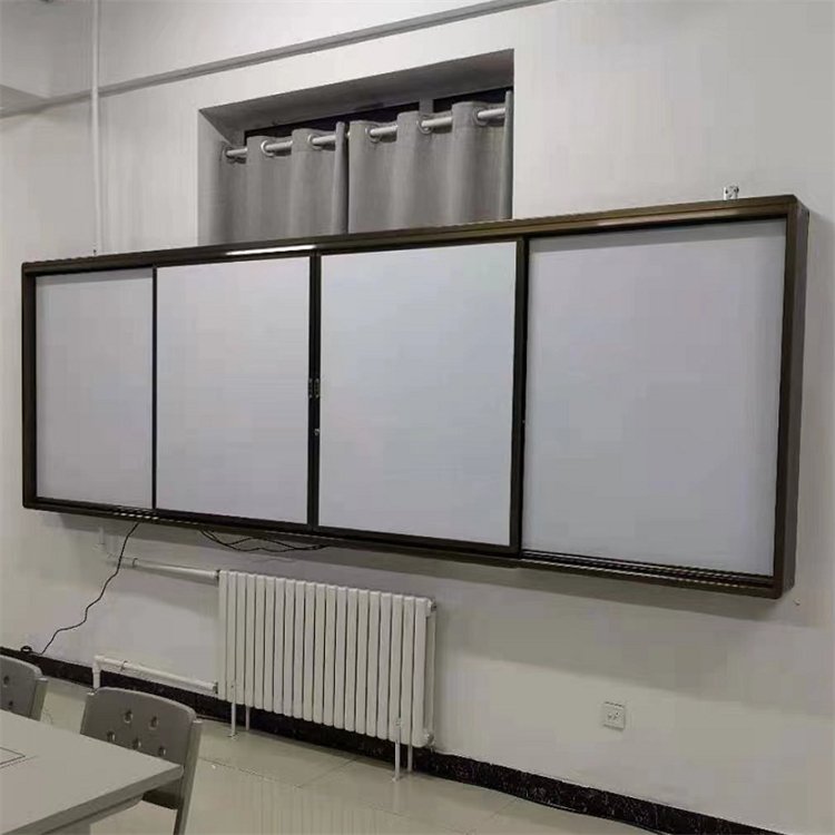 直供学校教室推拉白板无尘黑板尺寸可自定推拉黑板多媒体教学图片