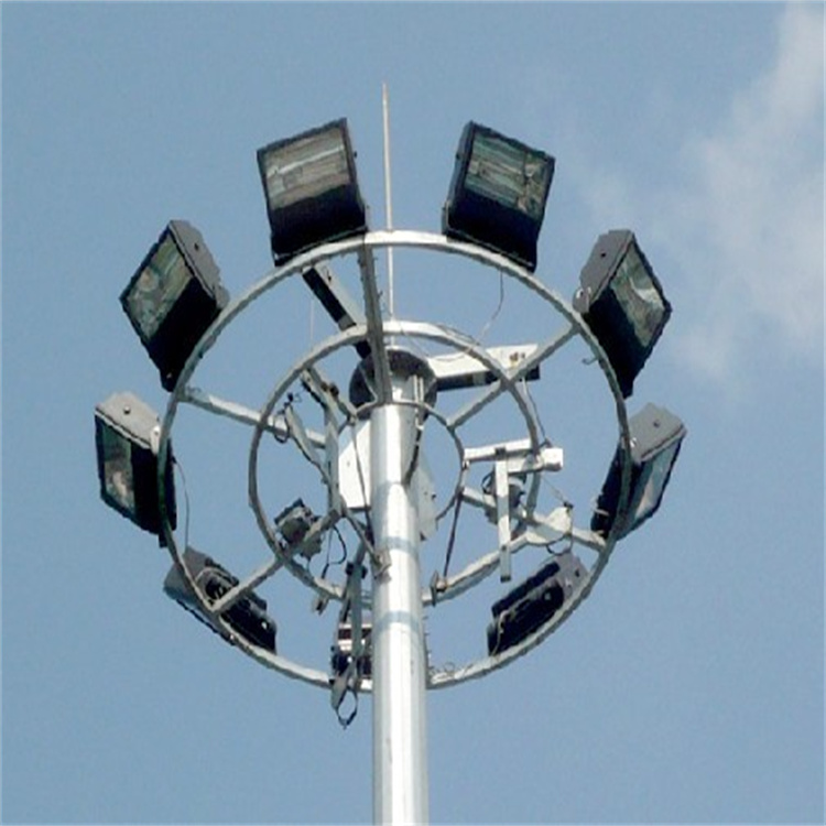 热镀锌钢结构投光灯塔 公路铁路用照明灯塔架 20米广场亮化路灯图片