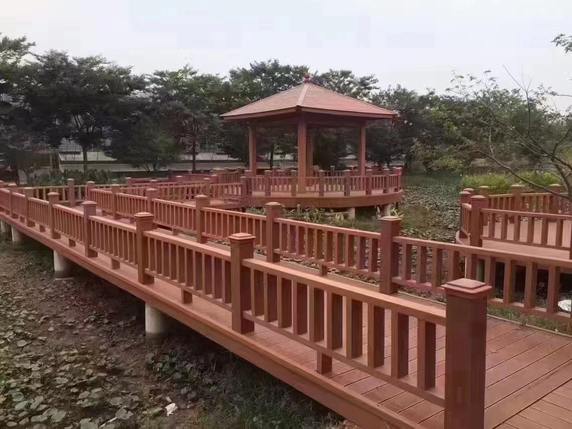 巴中塑木栏杆扶手生产厂家  四川户外木塑地板厂家