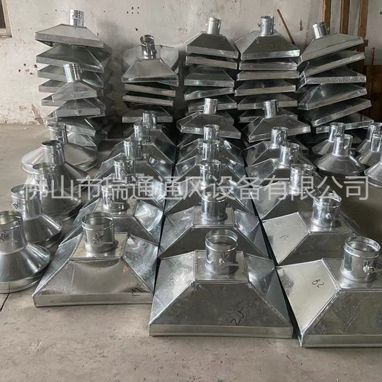 广州镀锌螺旋风管厂专业生产白铁皮通风排烟管道 集气罩图片