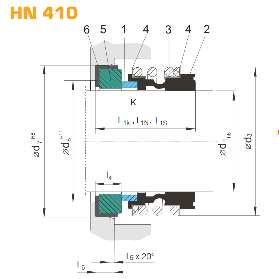 德国波纹管机械密封HN410