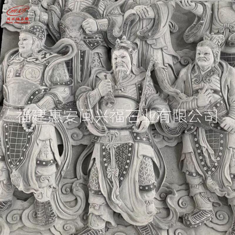 石雕佛像浮雕装饰壁画佛家人物群像五百罗汉户外青石背景墙