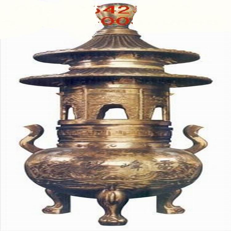 寺庙使用圆形三层铸铁香炉塔炉