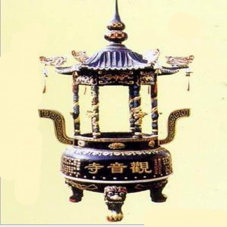 寺庙使用圆形三层铸铁香炉塔炉