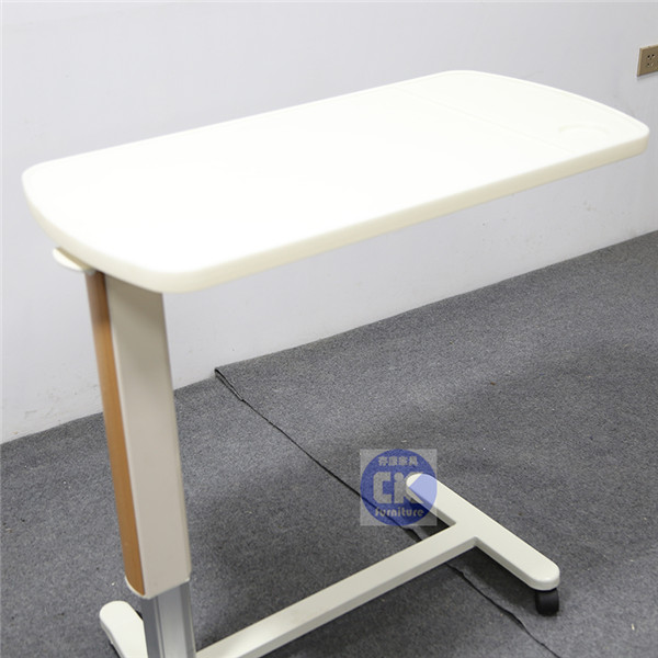 病床移动餐桌 可升降餐桌床边桌 医院ABS液压升降带脚轮移动餐桌