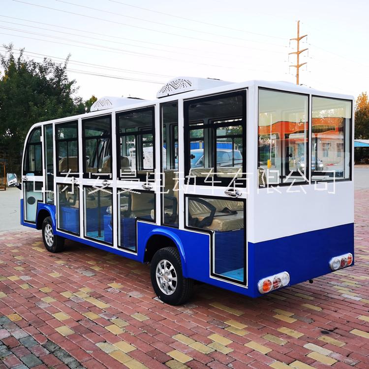 安曼 17座封闭观光车 园区通勤观光巴士  电动观光车厂家批发价格销售