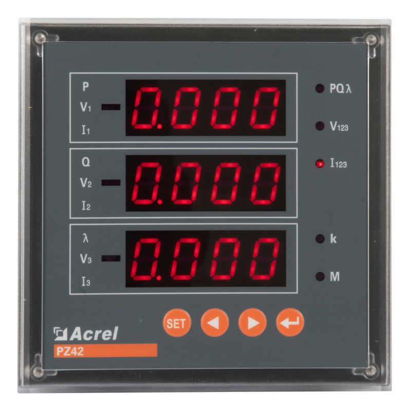 安科瑞电能监测1路485通讯4路开关量输入PZ42-E4 三相电参量检测电表
