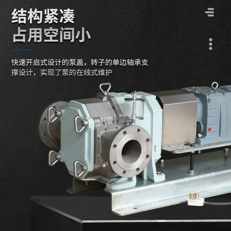 秦平-QP150M凸轮转子泵-双端机封普通电机-可输送泥沙泥浆等高含固量的流体介质