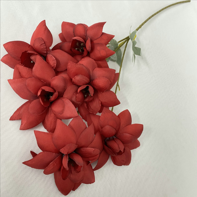 天津红色系仿真花材洋牡丹月季玫瑰酒店路引装饰塑料假花红色主题婚庆