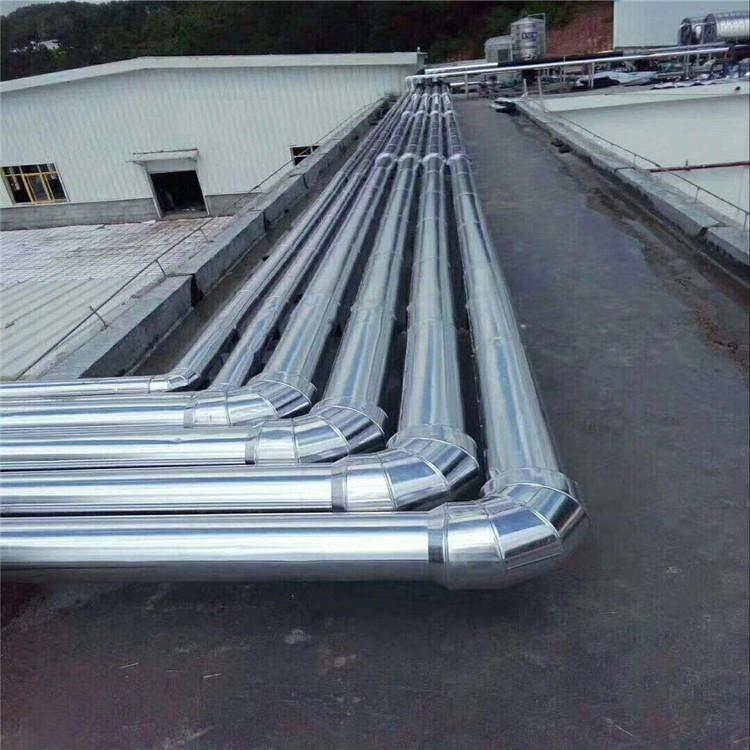 济南铁皮管道保温施工队输水管道保温层彩钢板做法图片