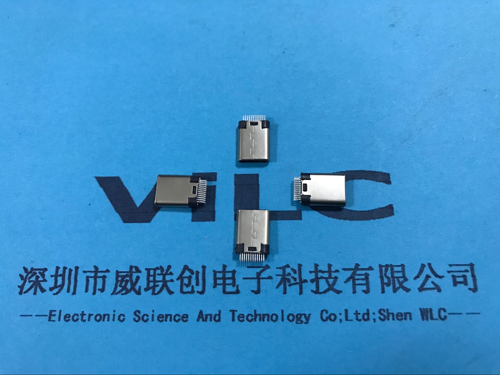 反铆式3.1 type C公头 USB3.1公头 夹板0.8-1.0mm满针