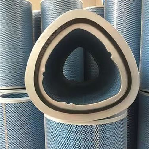 华义钢厂电厂三角阻燃滤筒 工业激光切割机用空气滤芯图片