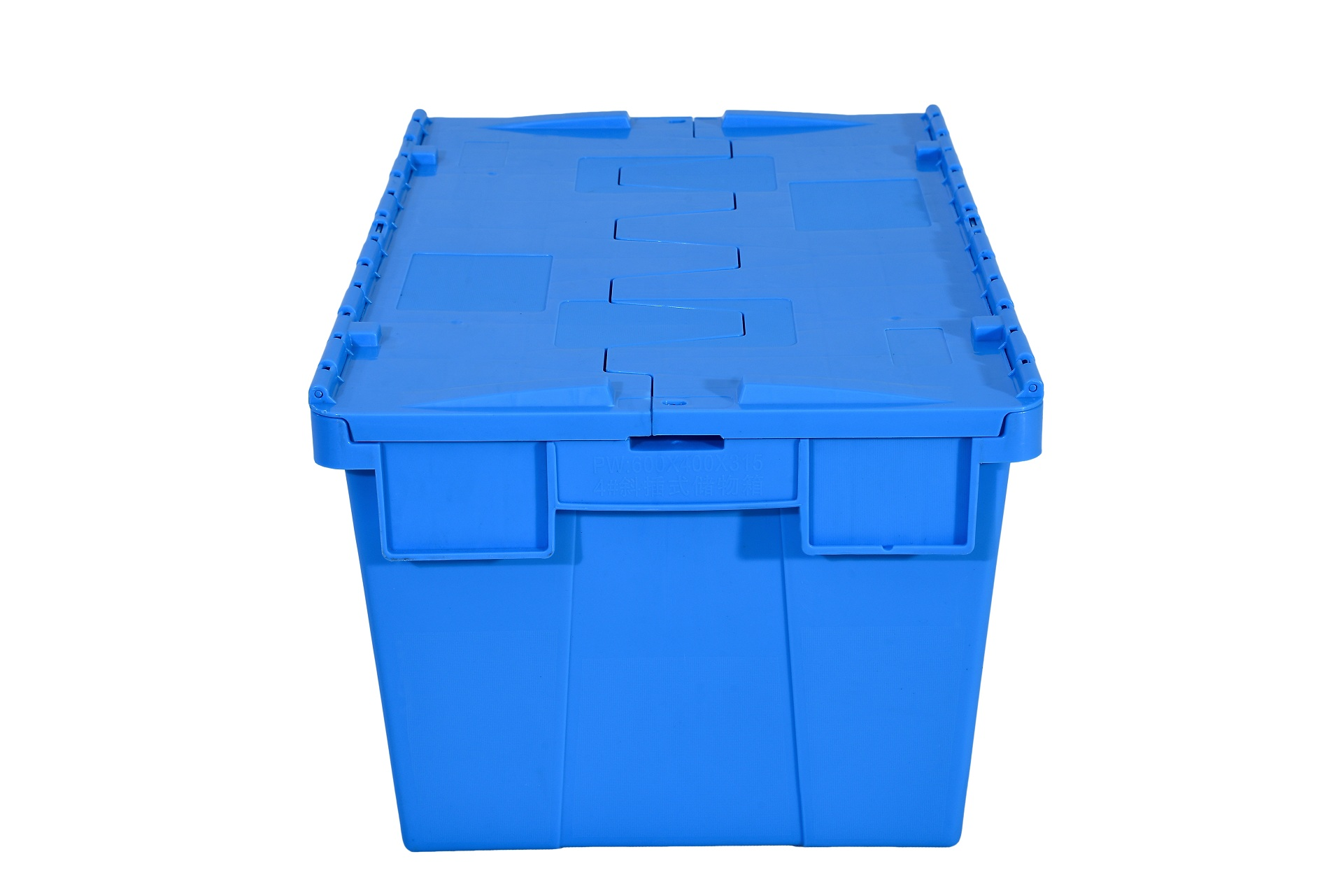 珠海供应塑料连盖箱斜插物流箱 加厚带盖套叠箱医药生鲜配送周转箱