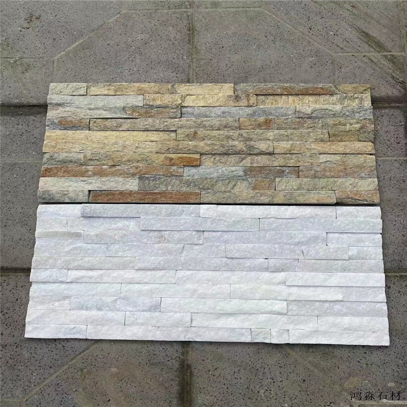 浅色系列-白色砂岩文化石 暖白色蘑菇石景墙 粉白色铺面石