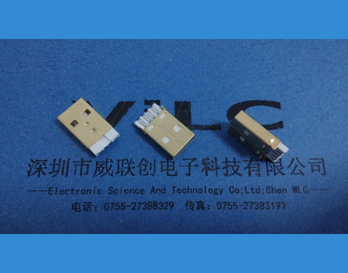 焊线式AM 双面插USB公头 A公正反插USB连接器