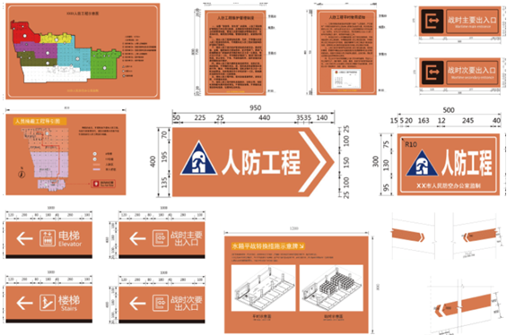 南京人防工程墙体墙柱施工，人防工程标识标牌制作安装，人防工程车位划线