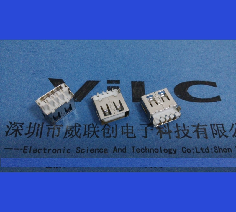 深圳供应AF USB2.0母座 沉板DIP 直边 直脚7.2（加长）