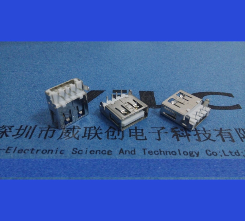 深圳供应AF USB2.0母座 沉板DIP 直边 直脚7.2（加长）