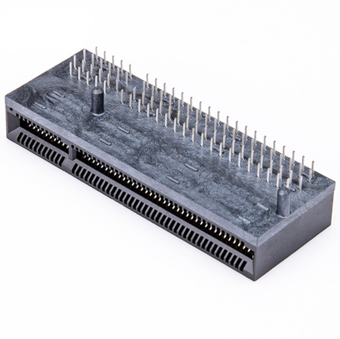 PCI-E连接器 立式贴片NGFF连接器 全规格镀金15U LCP黑胶本体
