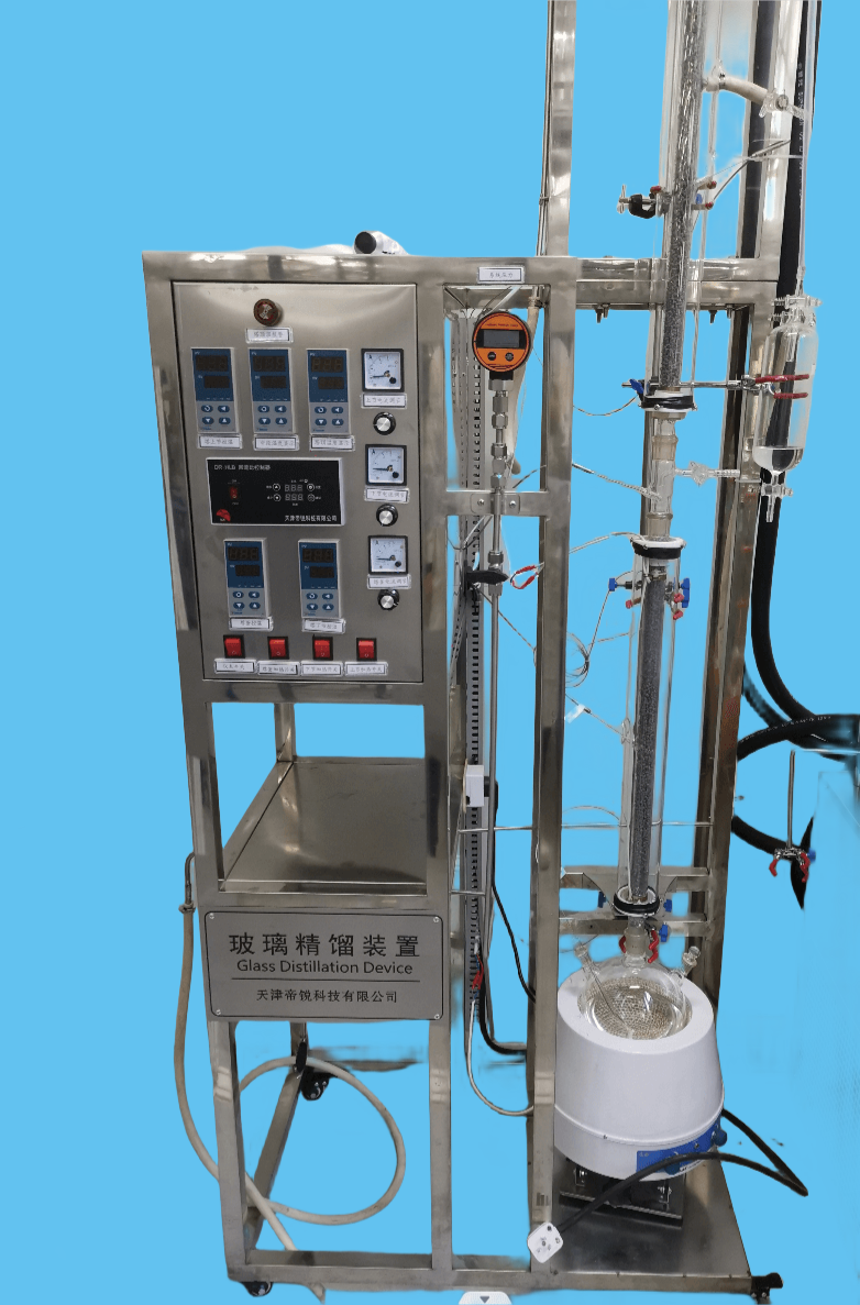 广东大学实验室常减压玻璃精馏装置，实验室玻璃精馏塔